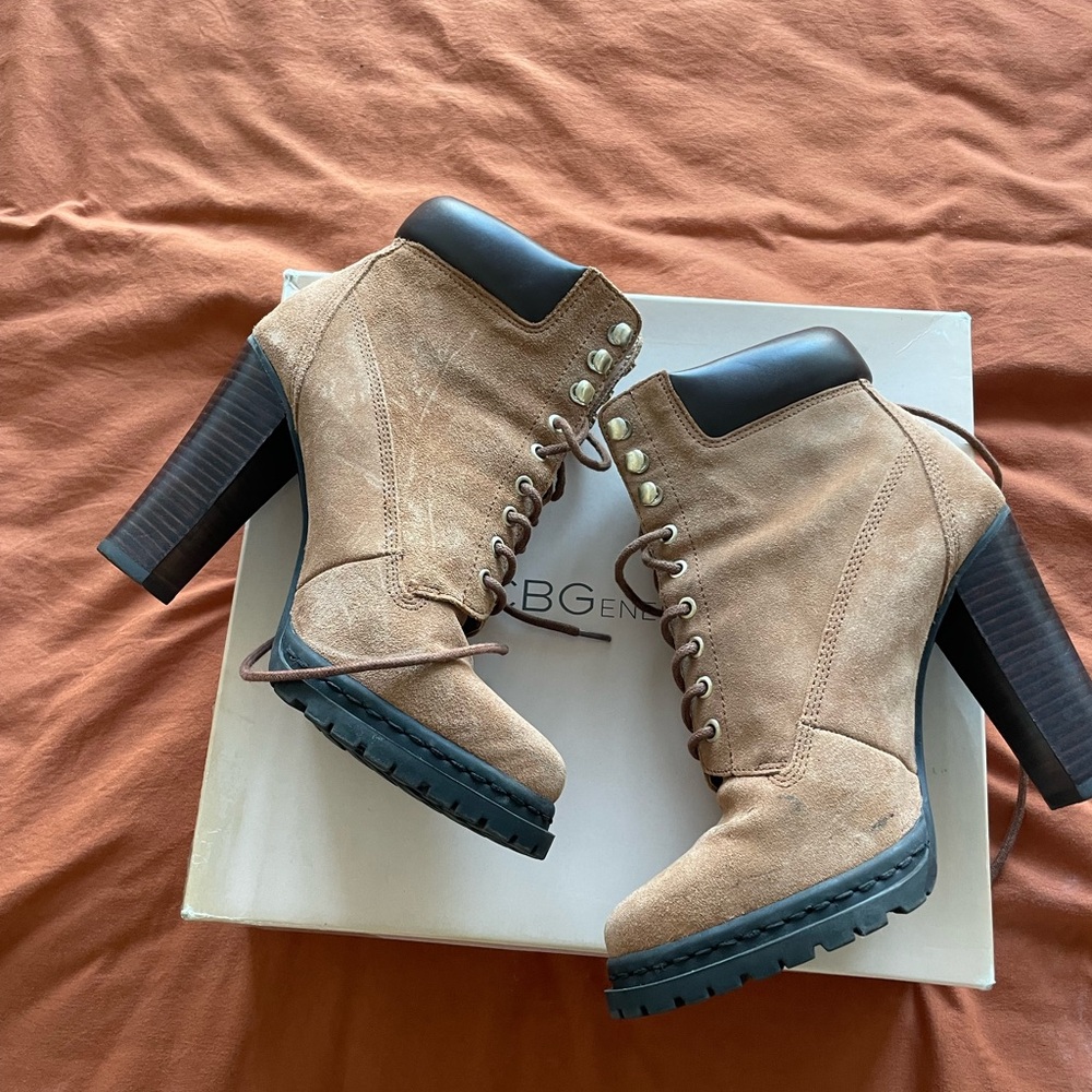 BCBG Women's Brown Heeled Boots